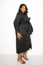 Load image into Gallery viewer, Poplin Tie Bow Shirt Dress