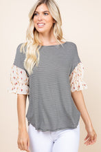 Load image into Gallery viewer, Cute Striped Curved Hem Casual Top