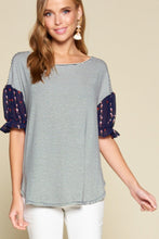 Load image into Gallery viewer, Cute Striped Curved Hem Casual Top