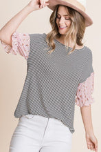 Load image into Gallery viewer, Cute Striped Curved Hem Casual Top