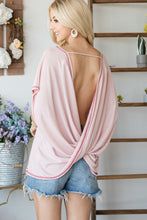 Load image into Gallery viewer, Open Back Wide Sleeve Shorsleeve Top