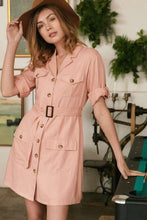 Load image into Gallery viewer, Drop Shoulder With Saist Tie Belted Dress