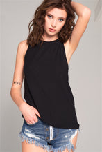 Load image into Gallery viewer, Sleeveless Crew Neck Cut-out Back Detail Longline Top
