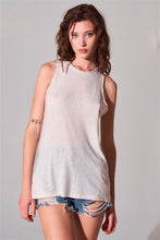Load image into Gallery viewer, Sleeveless Crew Neck Cut-out Back Detail Longline Top