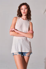 Load image into Gallery viewer, Sleeveless Crew Neck Cut-out Back Detail Longline Top