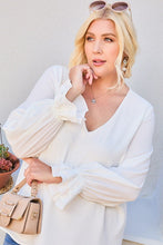 Load image into Gallery viewer, V Neck Tier Ruffle Sleeve Top