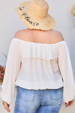 Load image into Gallery viewer, Off Shoulder Ruffle Bubble Sleeve Top