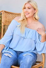 Load image into Gallery viewer, Off Shoulder Ruffle Bubble Sleeve Top