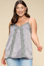 Load image into Gallery viewer, Solid Satin Sleeveless Cami Woven Tank Top
