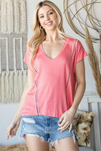 Load image into Gallery viewer, Short Sleeve V Neck Top