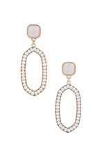 Load image into Gallery viewer, Beaded Oval Post Drop Earring