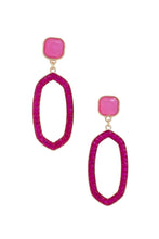 Load image into Gallery viewer, Beaded Oval Post Drop Earring