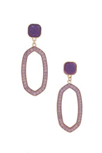 Load image into Gallery viewer, Beaded Oval Post Drop Earring