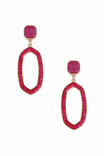 Load image into Gallery viewer, Beaded Oval Post Drop Earring