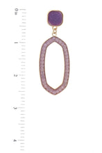 Load image into Gallery viewer, Beaded Oval Post Drop Earring