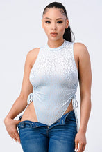Load image into Gallery viewer, Velvet Leopard Side Shirring Extreme Cut Bodysuit