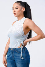 Load image into Gallery viewer, Velvet Leopard Side Shirring Extreme Cut Bodysuit