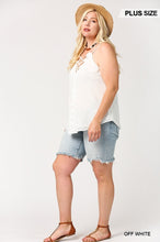 Load image into Gallery viewer, Plunging V-neckline Lattice Top With Scalloped Lace