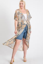 Load image into Gallery viewer, Short Sleeves Long-line Printed Mesh Open Cardigan