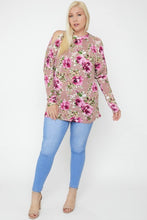 Load image into Gallery viewer, Flattering Cutout Details Floral Print Top
