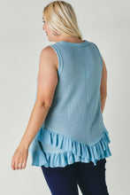 Load image into Gallery viewer, Plus Scoope Neck Sleeveless Ruffle Tunic