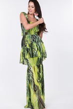 Load image into Gallery viewer, Ruffle Sleeve Tiered Bottom Print Long Dress