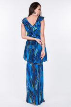 Load image into Gallery viewer, Ruffle Sleeve Tiered Bottom Print Long Dress