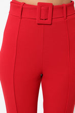 Load image into Gallery viewer, Ankle Tapered Self-fabric Buckle Belt Pants