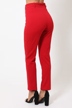 Load image into Gallery viewer, Ankle Tapered Self-fabric Buckle Belt Pants