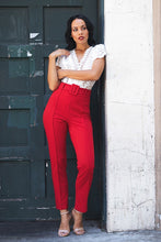 Load image into Gallery viewer, Ankle Tapered Self-fabric Buckle Belt Pants