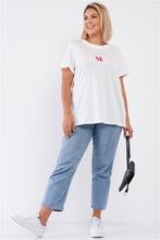Load image into Gallery viewer, Off-white Admire Print Logo Detail Crew Neck Relaxed Fit Top