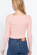 Load image into Gallery viewer, V-neck Front Knotted Crop Sweater