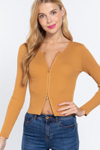Load image into Gallery viewer, Rib Sweater Top W/front Zipper