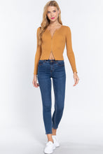 Load image into Gallery viewer, Rib Sweater Top W/front Zipper