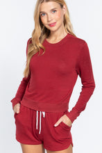 Load image into Gallery viewer, Long Slv Crew Neck Slub Terry Top