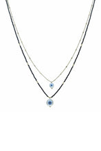 Load image into Gallery viewer, Seed Bead Evil Eye Pendant Layered Necklace
