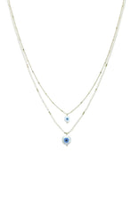Load image into Gallery viewer, Seed Bead Evil Eye Pendant Layered Necklace
