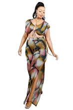 Load image into Gallery viewer, Plus Knitted Color Painting 2 Piece Pants Set