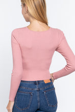 Load image into Gallery viewer, Crew Neck Knotted Crop Sweater