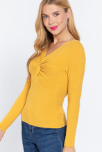Load image into Gallery viewer, Long Slv V-neck Knotted Sweater