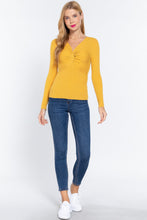 Load image into Gallery viewer, Long Slv V-neck Knotted Sweater