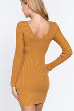 Load image into Gallery viewer, Long Slv V-neck Sweater Mini Dress