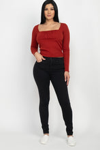 Load image into Gallery viewer, Shirred Square Neck Top