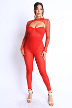 Load image into Gallery viewer, Mesh Crop Jumpsuit Set