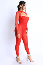 Load image into Gallery viewer, Mesh Crop Jumpsuit Set