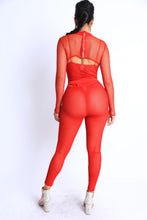 Load image into Gallery viewer, Mesh Crop Jumpsuit Set