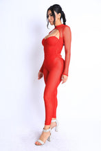 Load image into Gallery viewer, Mesh Crop Jumpsuit Set