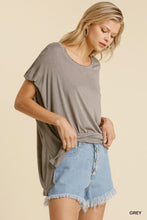 Load image into Gallery viewer, Short Sheer Dolman Sleeve Scoop Neck Top With Side Slit