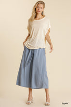 Load image into Gallery viewer, Short Sheer Dolman Sleeve Scoop Neck Top With Side Slit