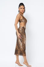 Load image into Gallery viewer, Animal Print Midi Dress With Strap